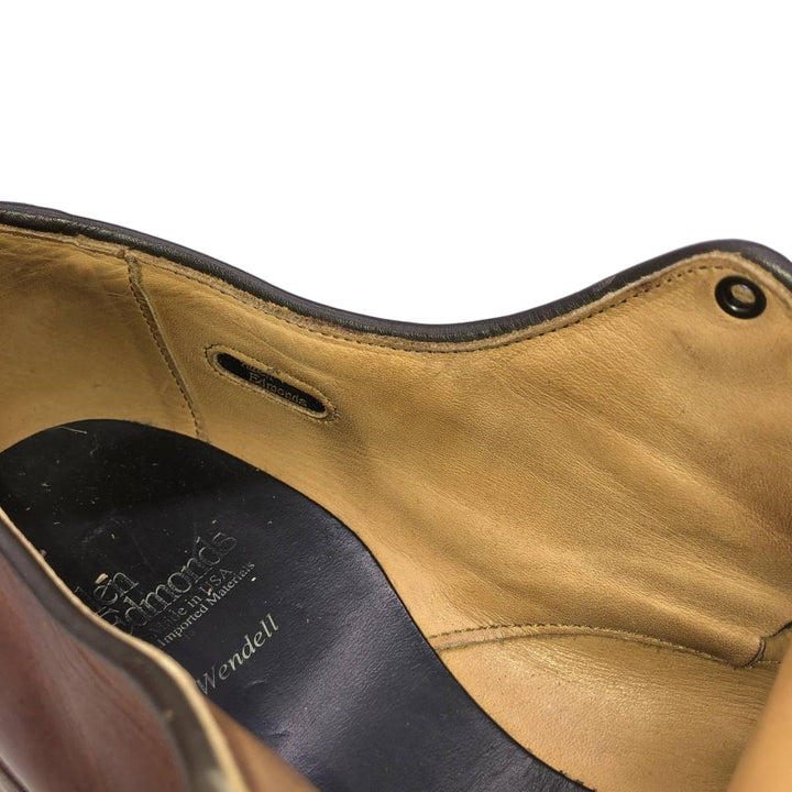 Allen Edmonds Wendell Swirl Toe Leather Shoes, Made in USA, Size 10 1/2 D Men's 28.5cm unclear Camel type Vintage Second Hand