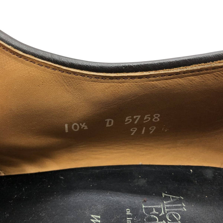 Allen Edmonds Wendell Swirl Toe Leather Shoes, Made in USA, Size 10 1/2 D Men's 28.5cm unclear Camel type Vintage Second Hand
