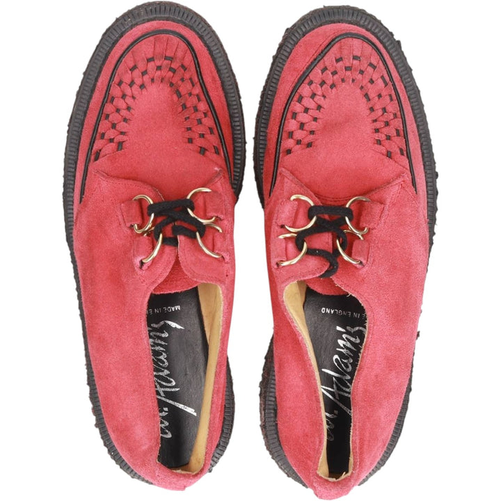 Dr. Adams platform U-tip shoes, made in England, size 7 Men's 25.5cm unclear red type Vintage Second Hand