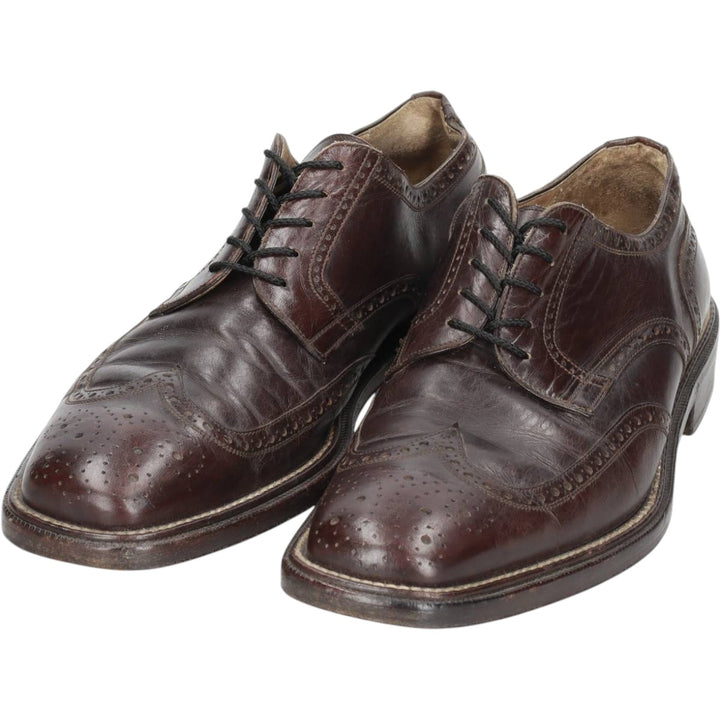 Ermenegildo Zegna square-toe full brogue wingtip shoes, size 7 1/2 Men's 26.5cm unclear brown type Vintage Second Hand