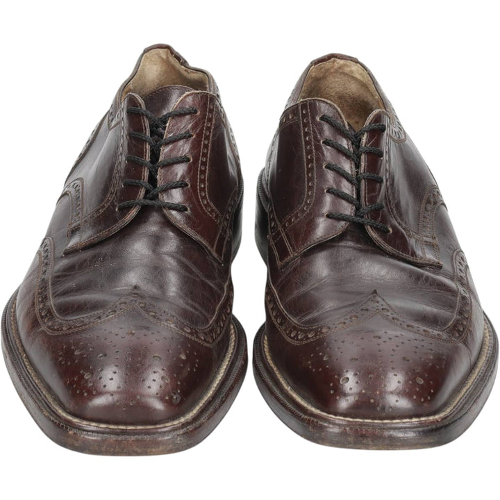 Ermenegildo Zegna square-toe full brogue wingtip shoes, size 7 1/2 Men's 26.5cm unclear brown type Vintage Second Hand