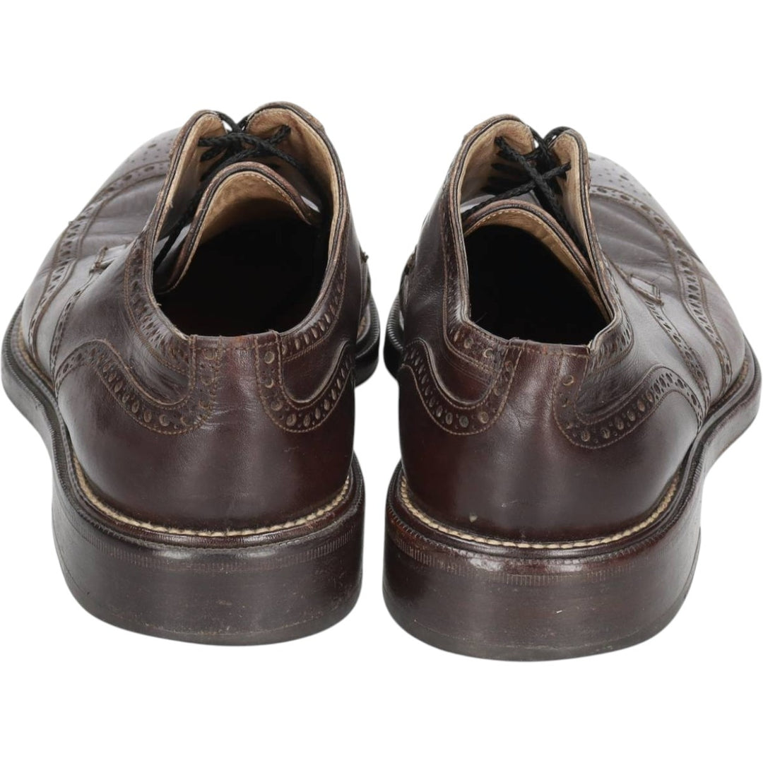 Ermenegildo Zegna square-toe full brogue wingtip shoes, size 7 1/2 Men's 26.5cm unclear brown type Vintage Second Hand