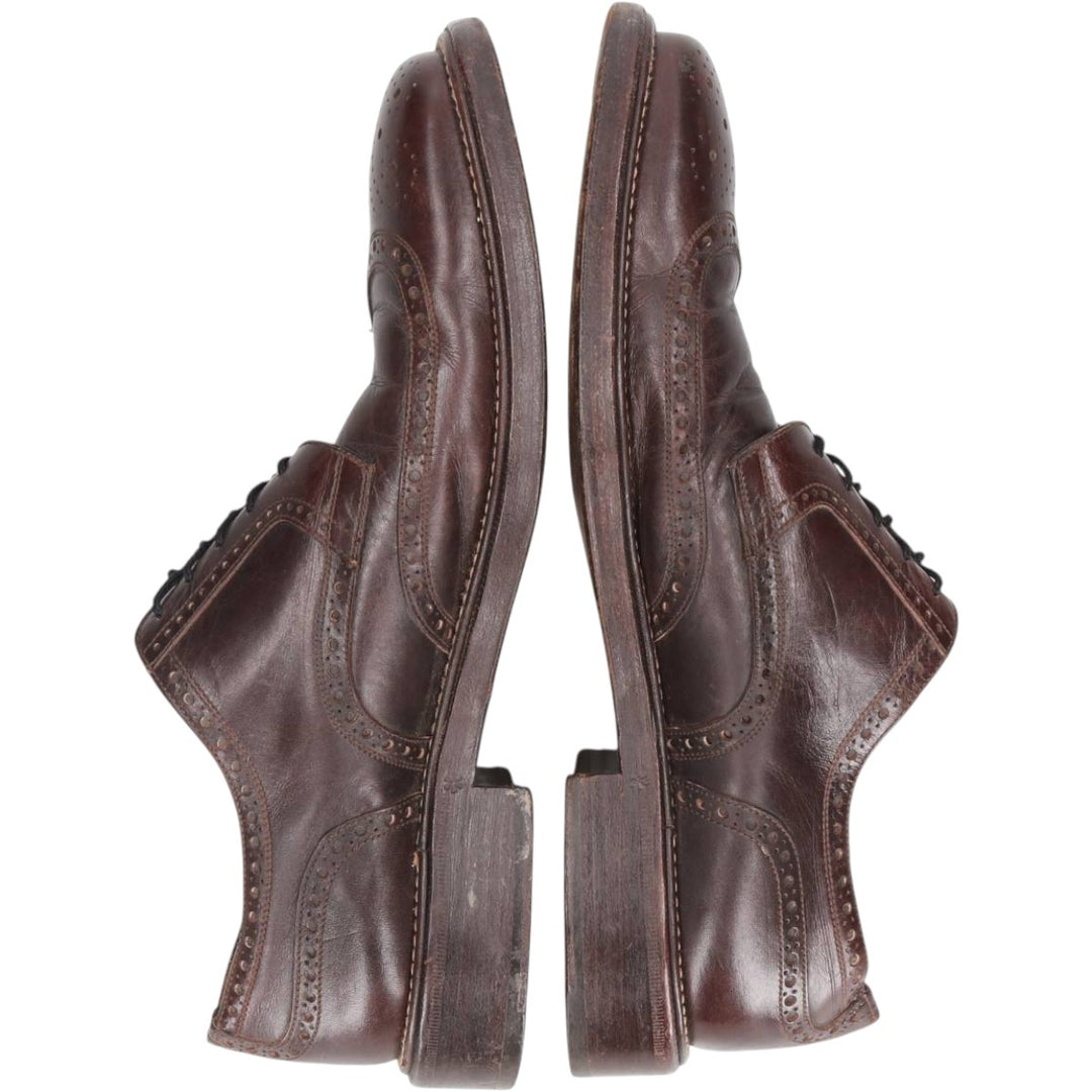 Ermenegildo Zegna square-toe full brogue wingtip shoes, size 7 1/2 Men's 26.5cm unclear brown type Vintage Second Hand