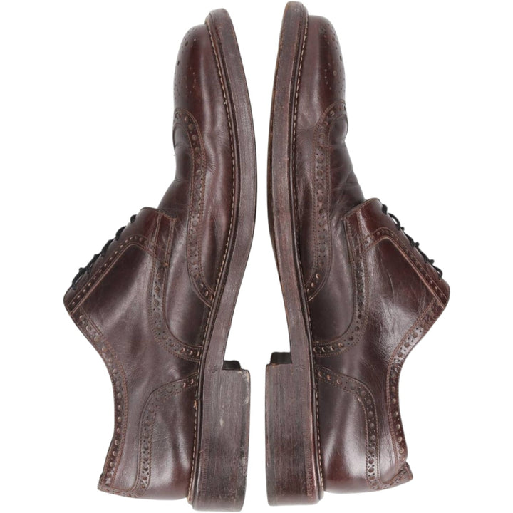 Ermenegildo Zegna square-toe full brogue wingtip shoes, size 7 1/2 Men's 26.5cm unclear brown type Vintage Second Hand