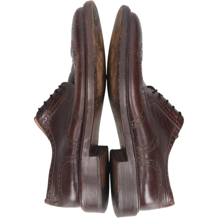 Ermenegildo Zegna square-toe full brogue wingtip shoes, size 7 1/2 Men's 26.5cm unclear brown type Vintage Second Hand