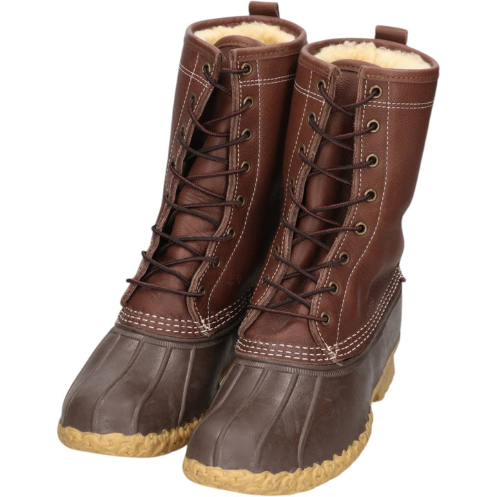 DEAD STOCK L.L.Bean 8-hole Bean Boots with Fleece Lining, Hunting Boots, Size 10M Women's 27.0cm unclear brown type Vintage Second Hand