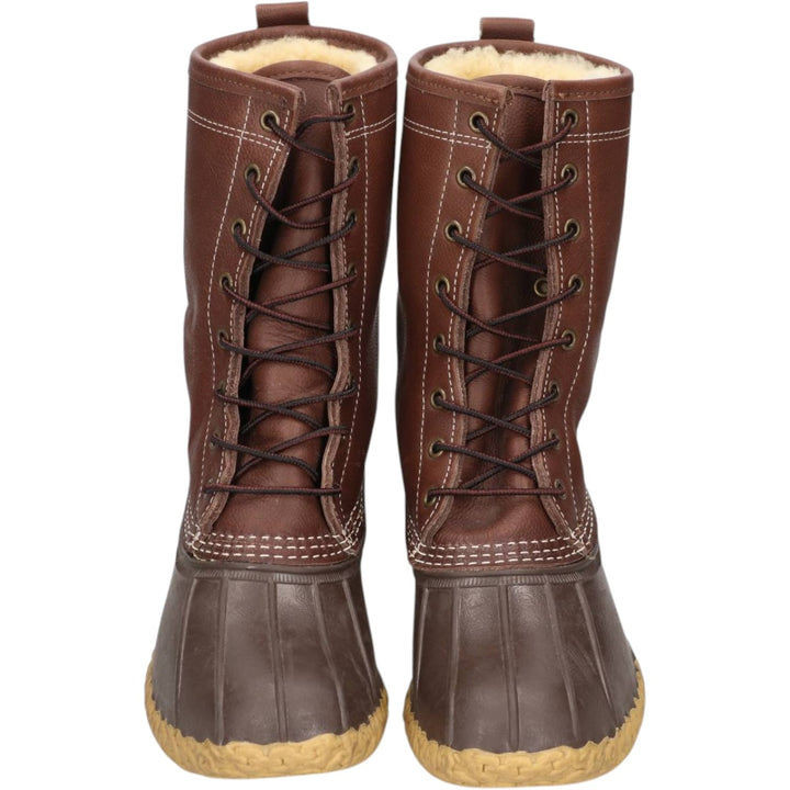 DEAD STOCK L.L.Bean 8-hole Bean Boots with Fleece Lining, Hunting Boots, Size 10M Women's 27.0cm unclear brown type Vintage Second Hand