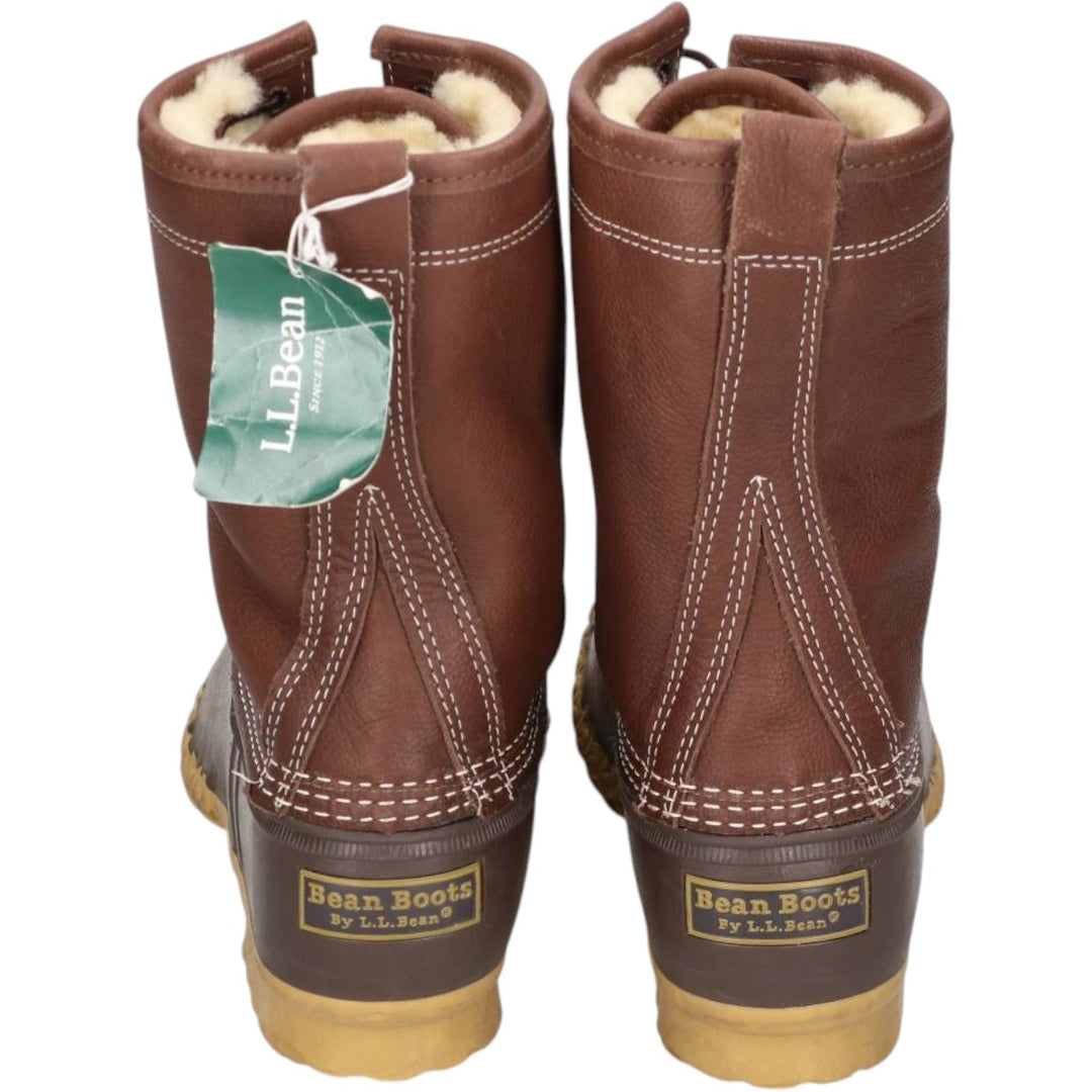 DEAD STOCK L.L.Bean 8-hole Bean Boots with Fleece Lining, Hunting Boots, Size 10M Women's 27.0cm unclear brown type Vintage Second Hand