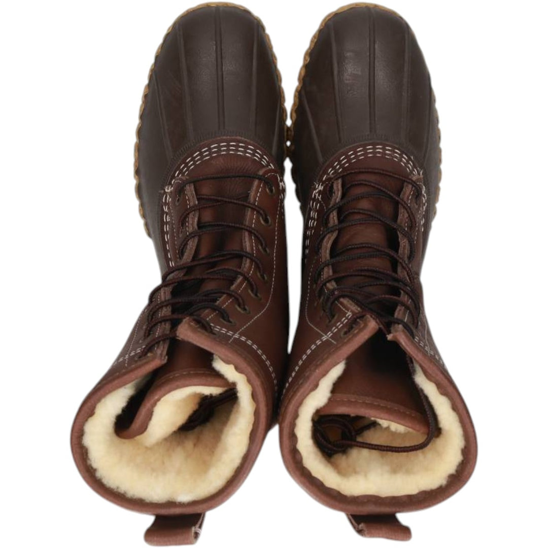DEAD STOCK L.L.Bean 8-hole Bean Boots with Fleece Lining, Hunting Boots, Size 10M Women's 27.0cm unclear brown type Vintage Second Hand