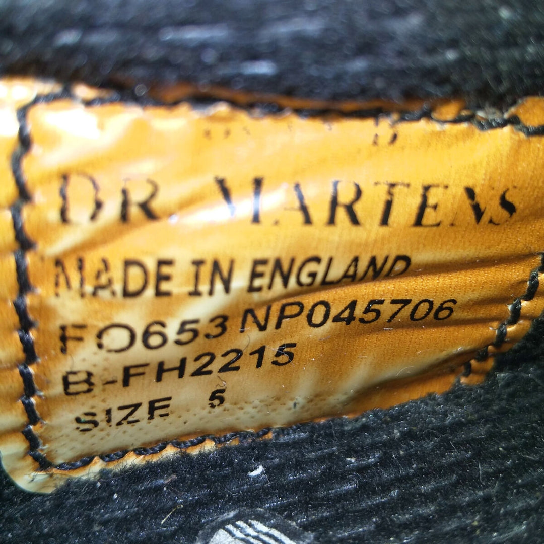 Dr. Martens Steel Toe 4 Hole Shoes Made in England 5 Women's 9.3" /saa010355