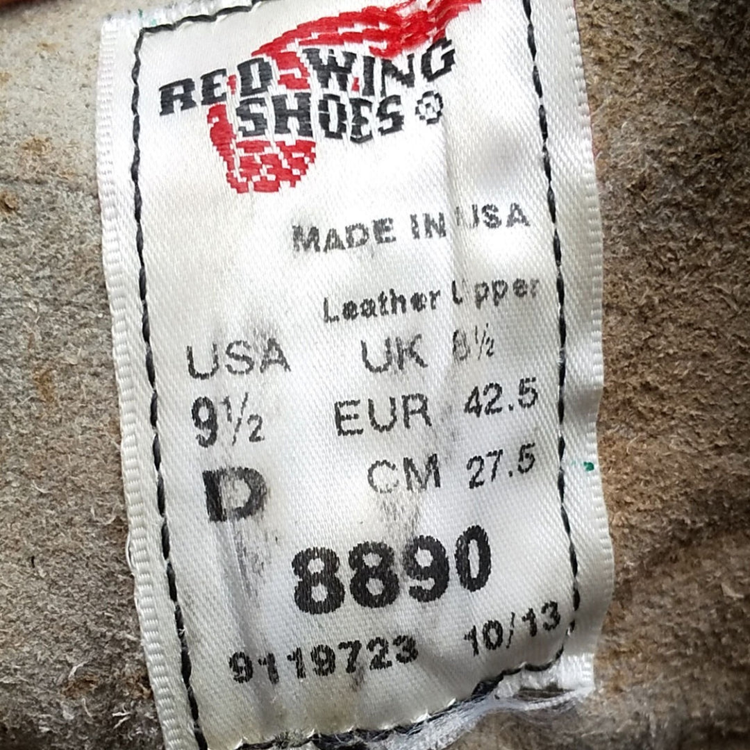 Red Wing 8890 Work Boots USA Made 9 1/2 Men's 10.8" /saa010371