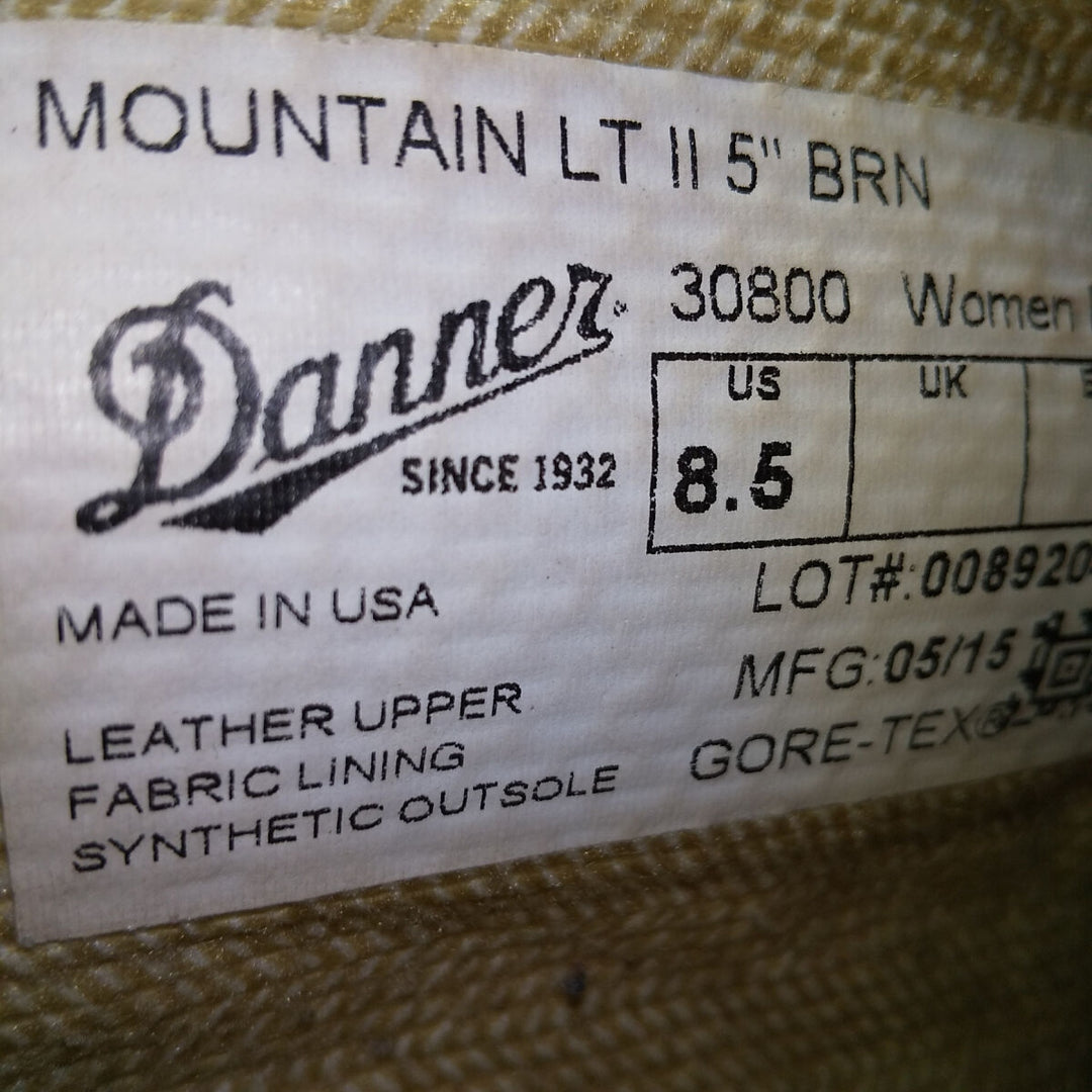 Danner MOUNTAIN LT 2 Mountain Light 2 GORE-TEX Work Boots Made in USA 8.5 Women's 9.8" equivalent /saa011301