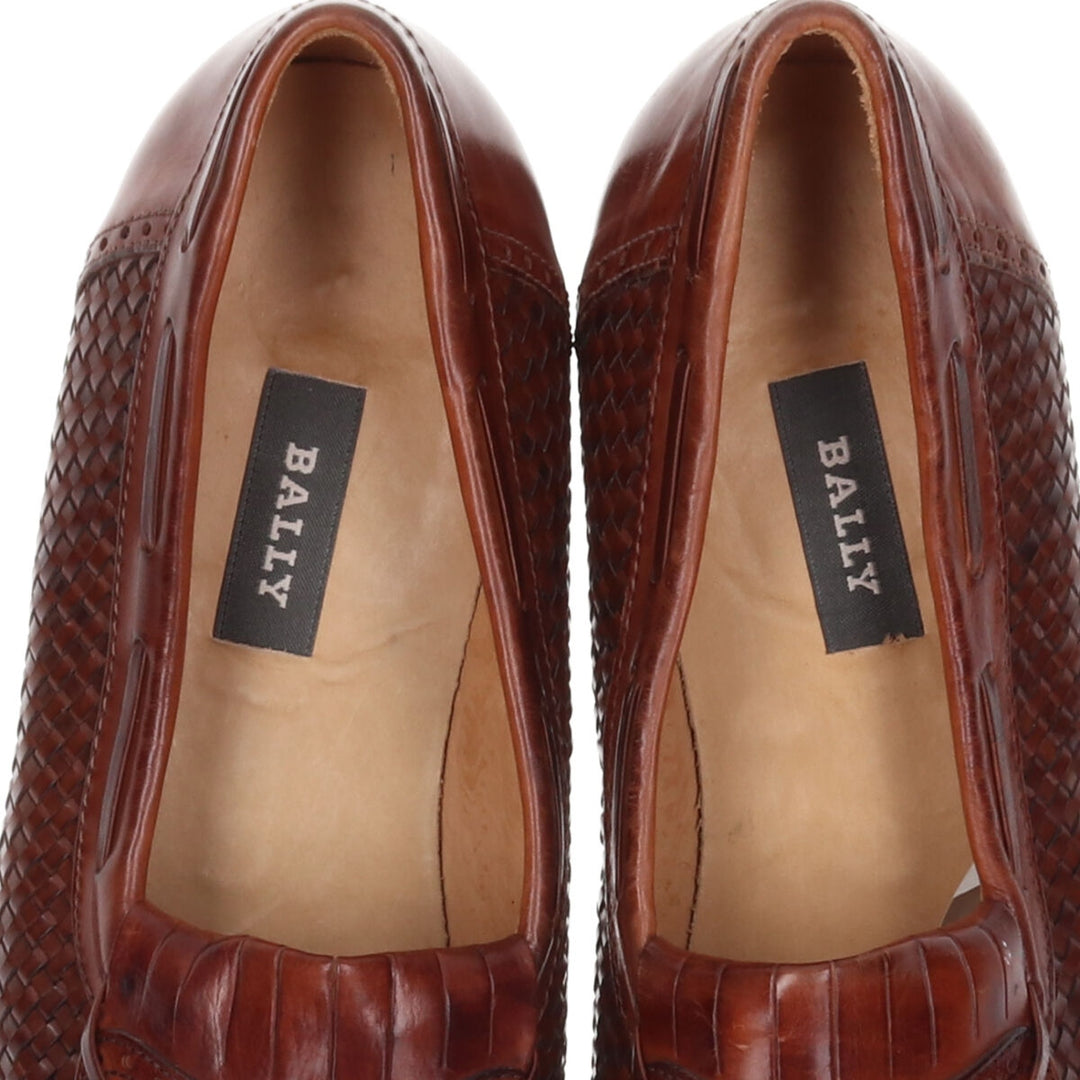 Bally Braided Quilted Tassel Loafers Made in Italy 44 Men's 27.0cm /saa011304