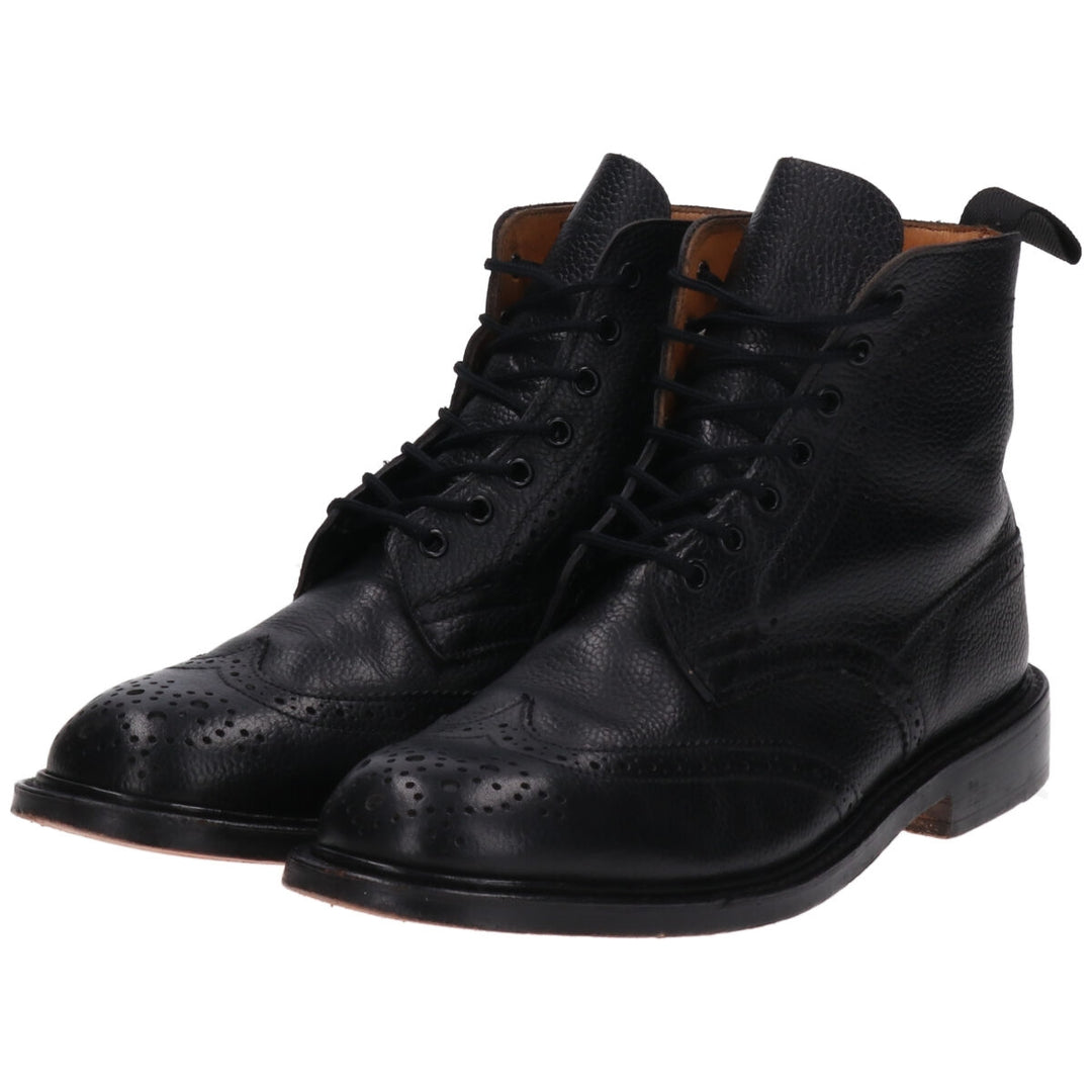 Tricker's Wingtip Leather Boots Made in England 6 1/2 Men's 25.0cm genuine leather black type Vintage Second Hand