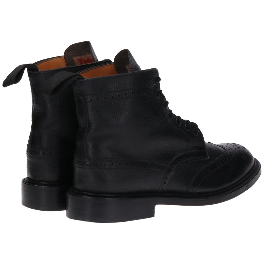 Tricker's Wingtip Leather Boots Made in England 6 1/2 Men's 25.0cm genuine leather black type Vintage Second Hand