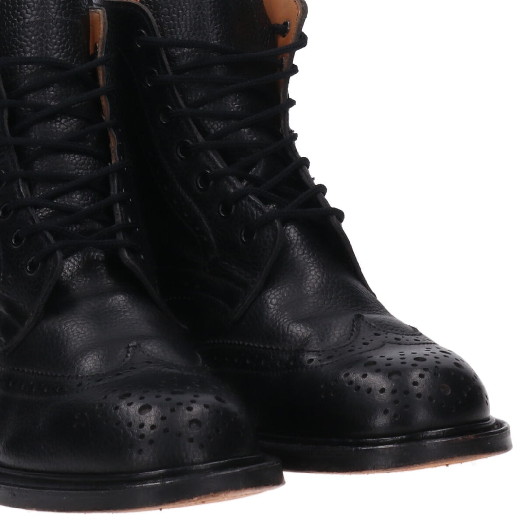 Tricker's Wingtip Leather Boots Made in England 6 1/2 Men's 25.0cm genuine leather black type Vintage Second Hand