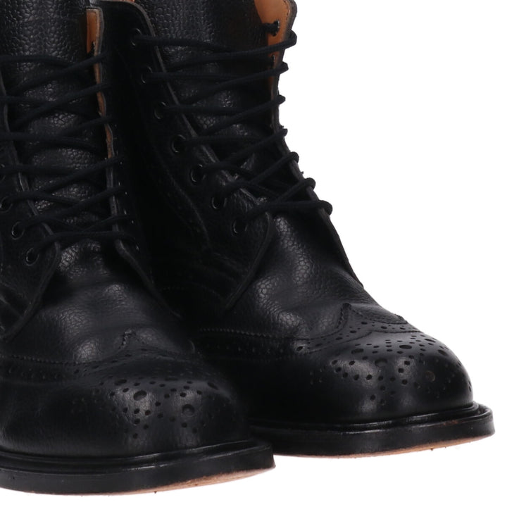 Tricker's Wingtip Leather Boots Made in England 6 1/2 Men's 25.0cm genuine leather black type Vintage Second Hand