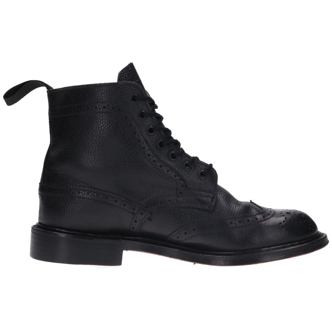 Tricker's Wingtip Leather Boots Made in England 6 1/2 Men's 25.0cm genuine leather black type Vintage Second Hand