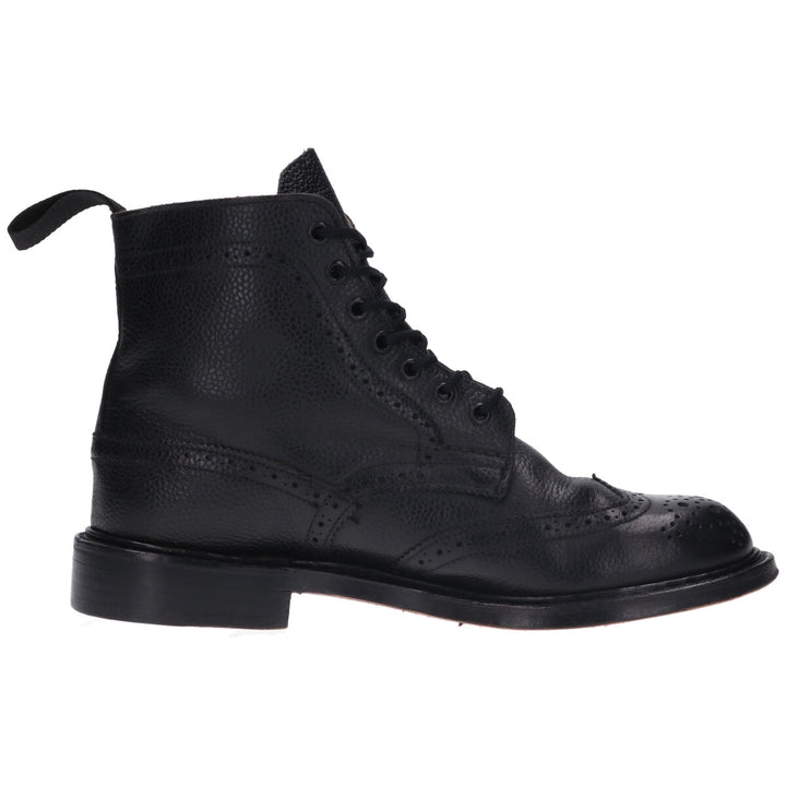 Tricker's Wingtip Leather Boots Made in England 6 1/2 Men's 25.0cm genuine leather black type Vintage Second Hand