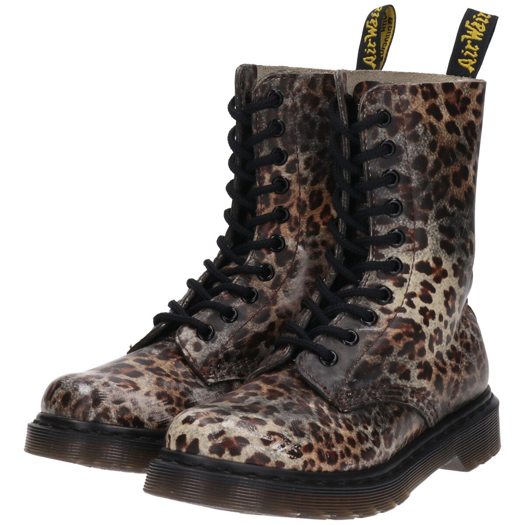 Dr. Martens Leopard Pattern 10 Hole Boots UK3 Women's 22.0cm /saa011349