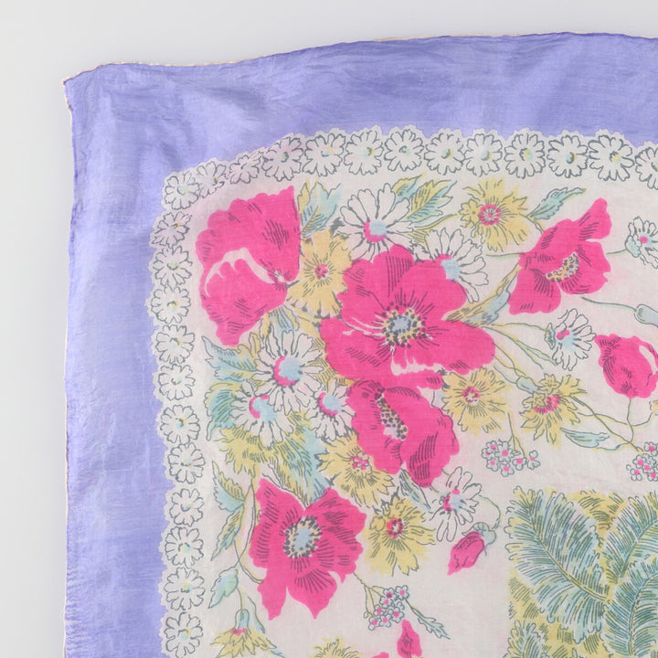 Vintage 50'S floral large scarf /saa011405