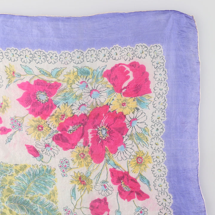 Vintage 50'S floral large scarf /saa011405