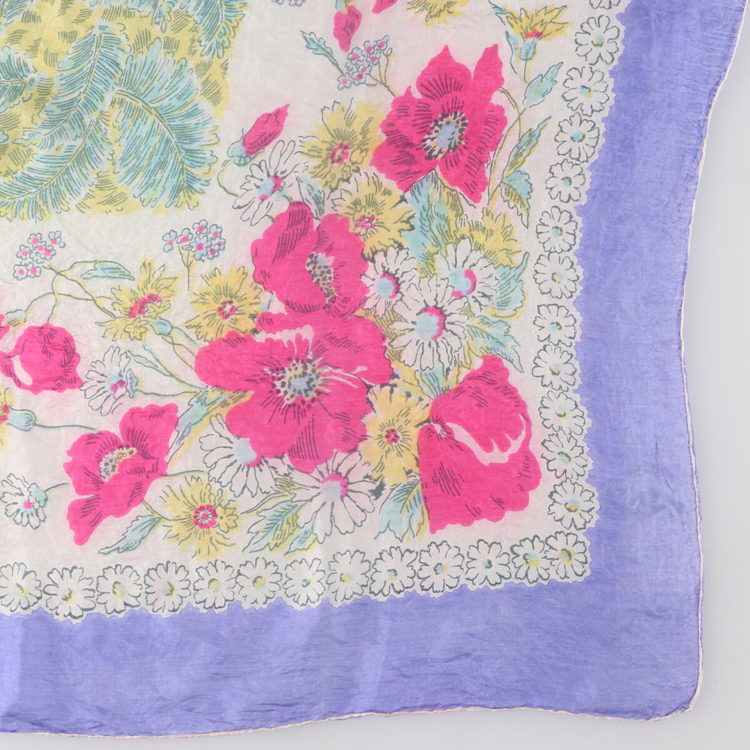 Vintage 50'S floral large scarf /saa011405