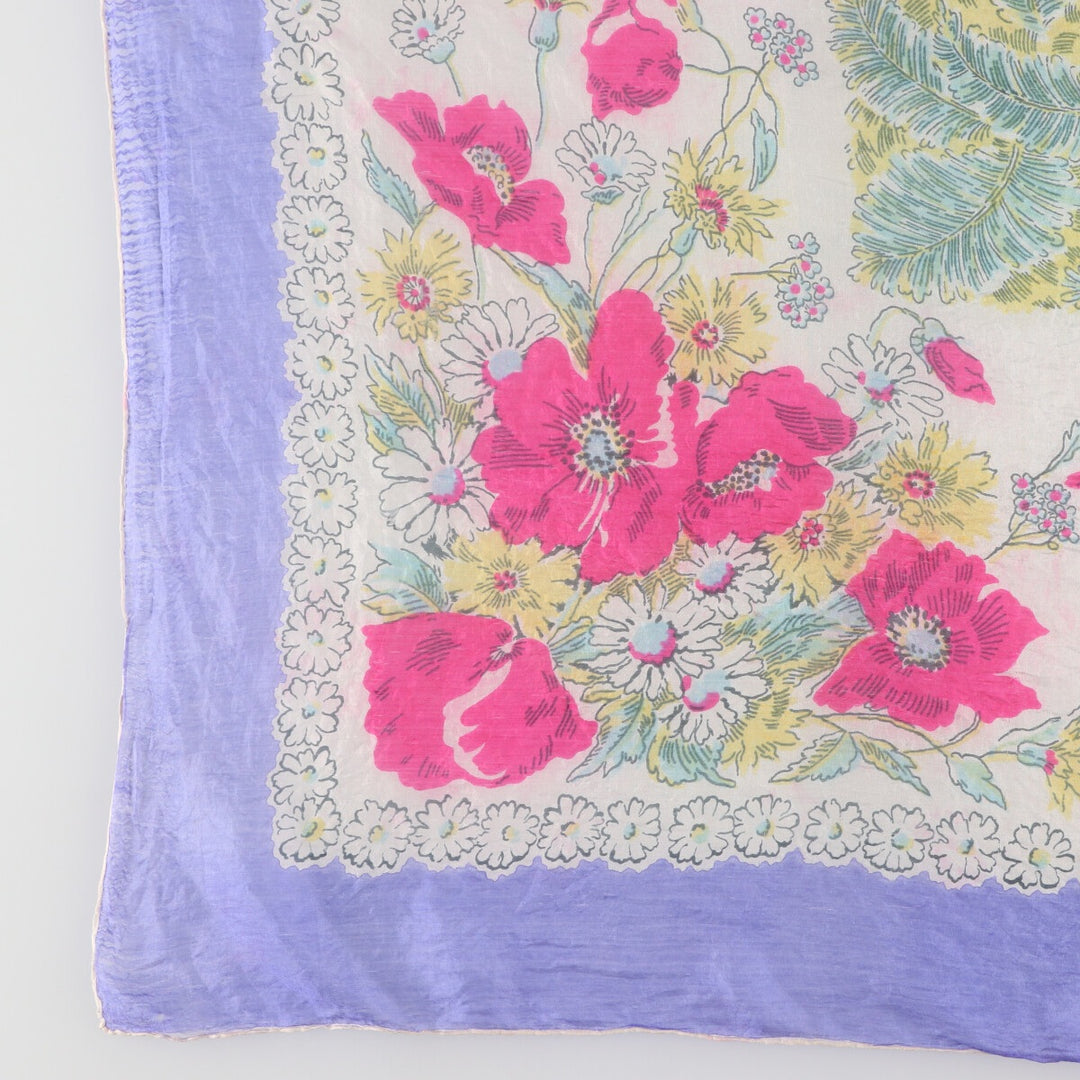 Vintage 50'S floral large scarf /saa011405