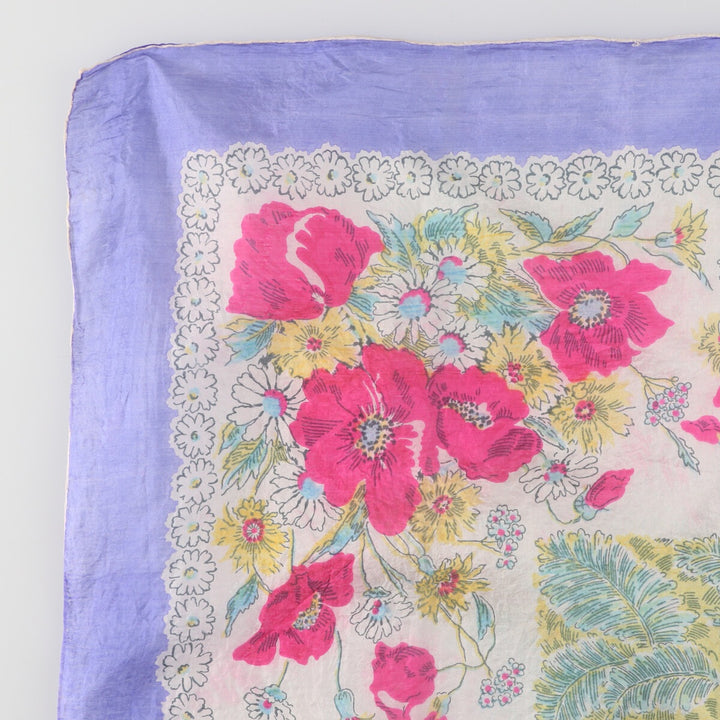 Vintage 50'S floral large scarf /saa011405