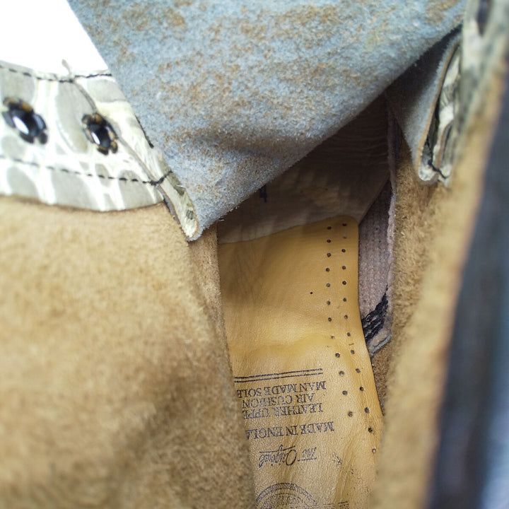 Dr. Martens Crocodile Pattern 8-hole boots Made in the UK 4 Women's 23.0cm genuine leather white type Vintage Second Hand