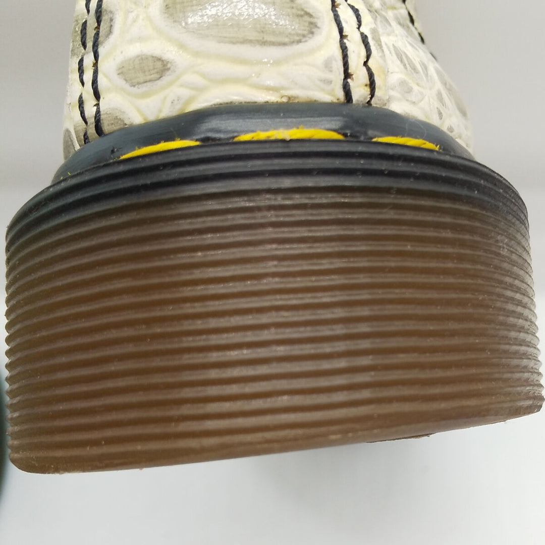 Dr. Martens Crocodile Pattern 8-hole boots Made in the UK 4 Women's 23.0cm genuine leather white type Vintage Second Hand