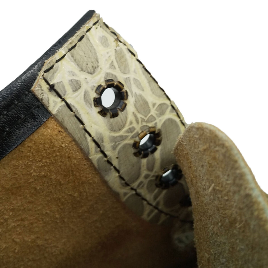 Dr. Martens Crocodile Pattern 8-hole boots Made in the UK 4 Women's 23.0cm genuine leather white type Vintage Second Hand