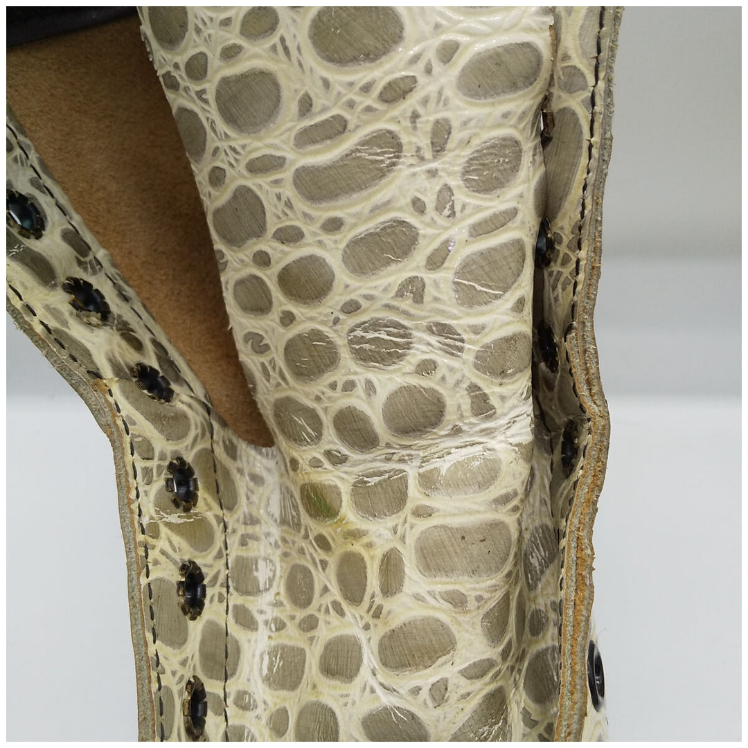 Dr. Martens Crocodile Pattern 8-hole boots Made in the UK 4 Women's 23.0cm genuine leather white type Vintage Second Hand