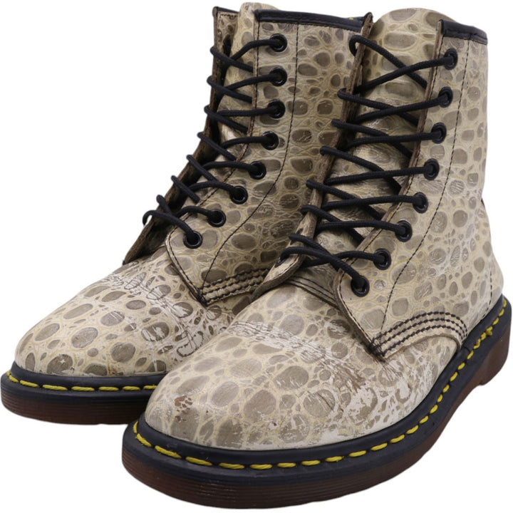 Dr. Martens Drumettes Crocodile Pattern 8-hole boots Made in the UK Women's 23.5cm /saa011608