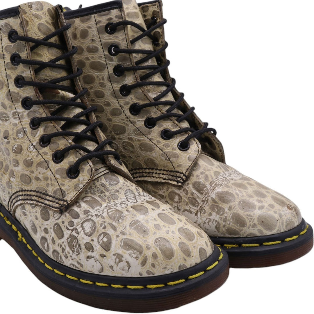 Dr. Martens Drumettes Crocodile Pattern 8-hole boots Made in the UK Women's 23.5cm /saa011608