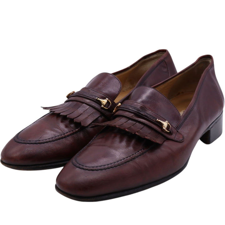 60s-70s GUCCI Old Gucci Quilted Tan Bit Loafers Made in Italy 44S Men's 10.8" equivalent Vintage /saa011613 Men's 27.5cm /saa011613
