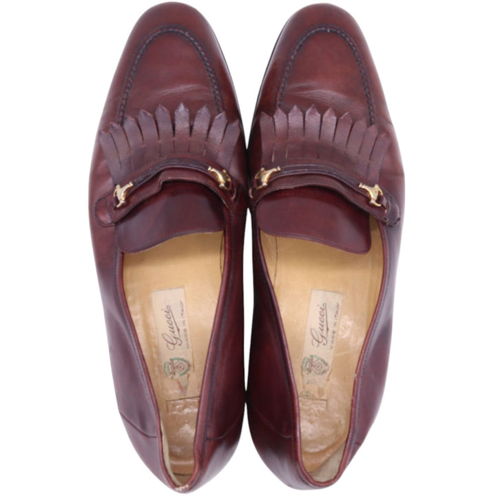 60s-70s GUCCI Old Gucci Quilted Tan Bit Loafers Made in Italy 44S Men's 10.8" equivalent Vintage /saa011613 Men's 27.5cm /saa011613