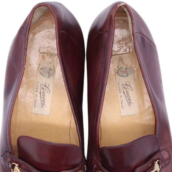 60s-70s GUCCI Old Gucci Quilted Tan Bit Loafers Made in Italy 44S Men's 10.8" equivalent Vintage /saa011613 Men's 27.5cm /saa011613