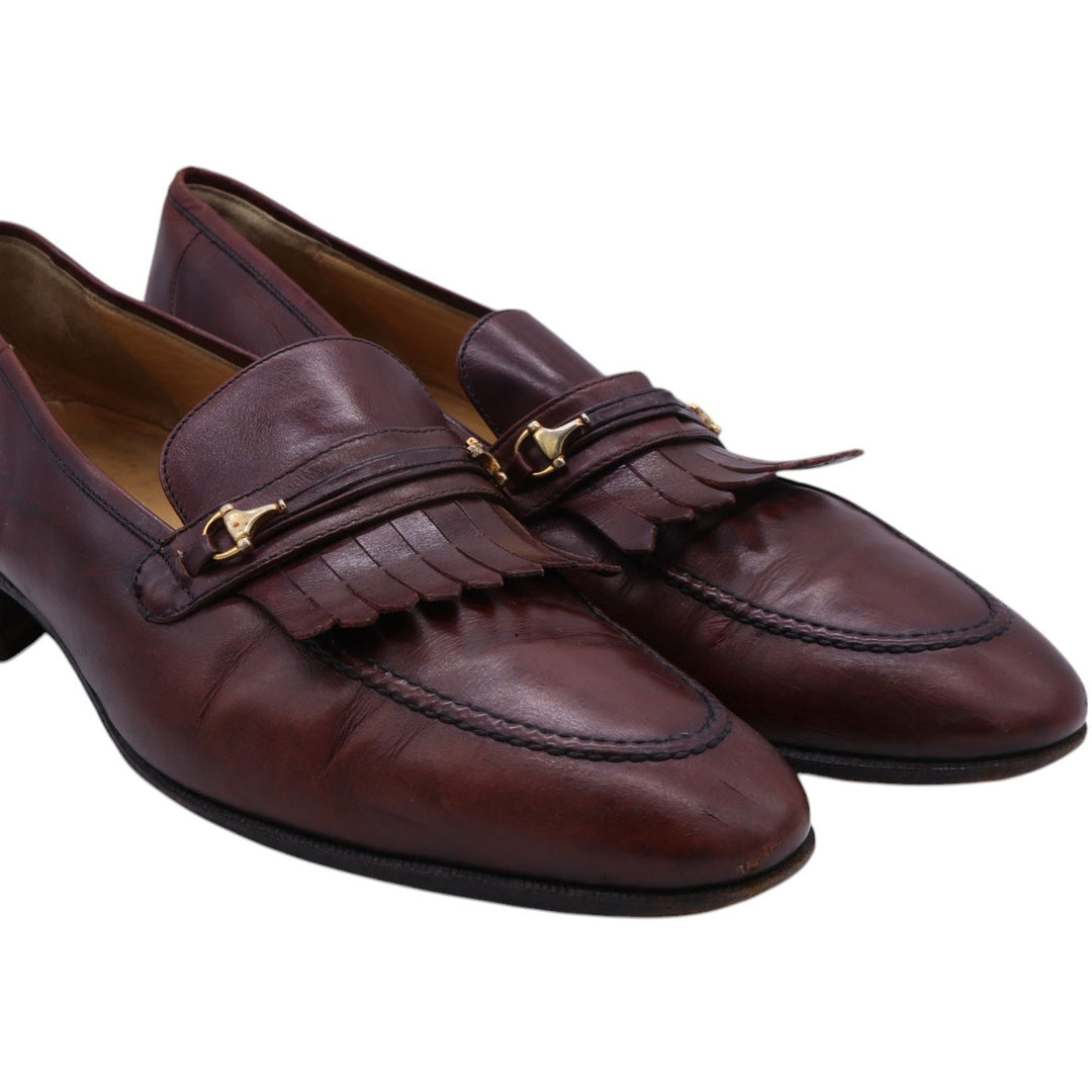 60s-70s GUCCI Old Gucci Quilted Tan Bit Loafers Made in Italy 44S Men's 10.8" equivalent Vintage /saa011613 Men's 27.5cm /saa011613