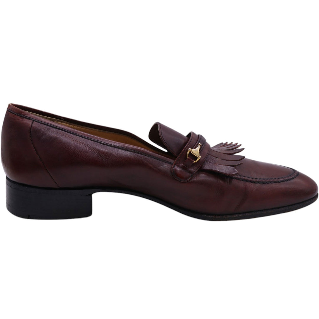 60s-70s GUCCI Old Gucci Quilted Tan Bit Loafers Made in Italy 44S Men's 10.8" equivalent Vintage /saa011613 Men's 27.5cm /saa011613