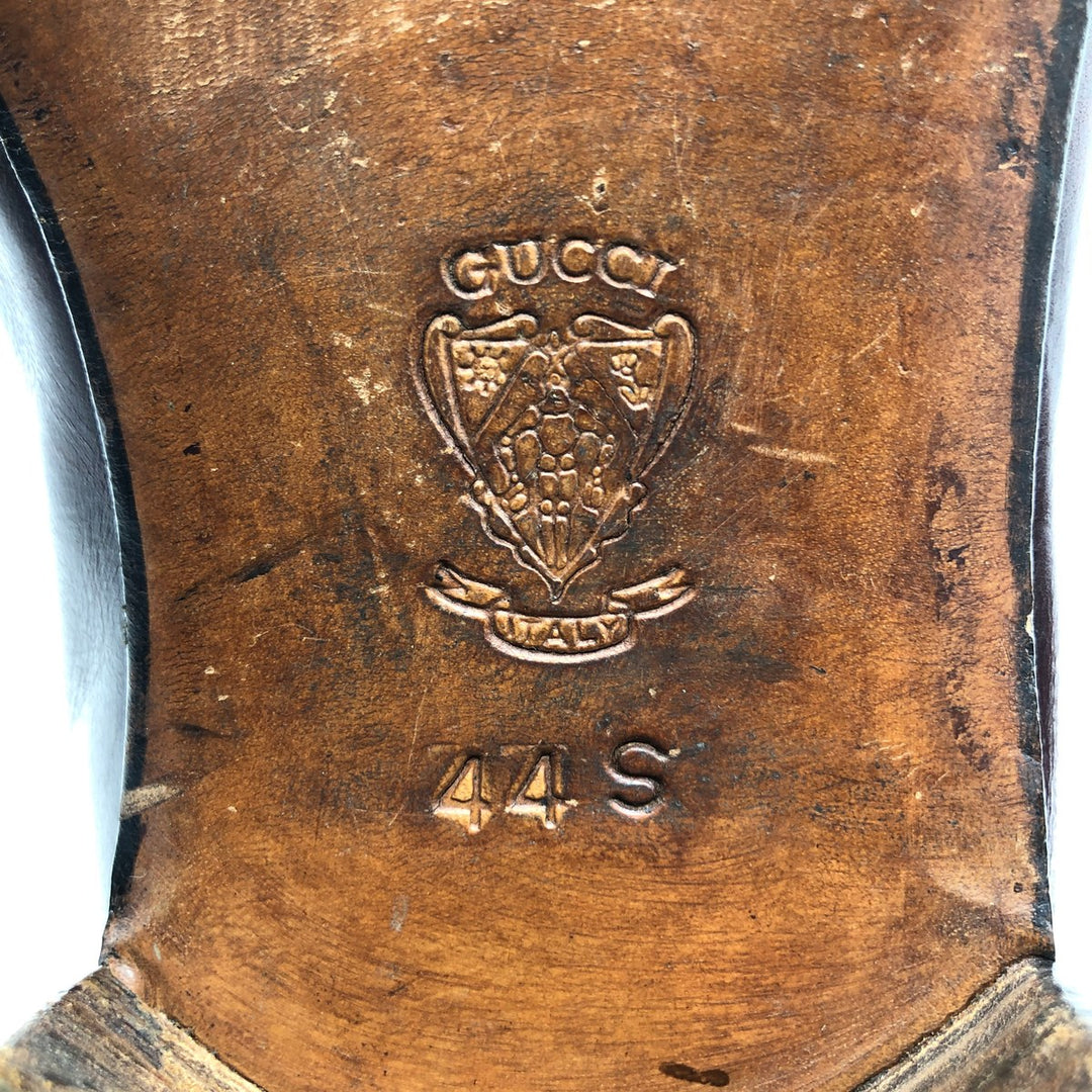 60s-70s GUCCI Old Gucci Quilted Tan Bit Loafers Made in Italy 44S Men's 10.8" equivalent Vintage /saa011613 Men's 27.5cm /saa011613