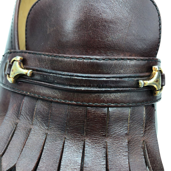 60s-70s GUCCI Old Gucci Quilted Tan Bit Loafers Made in Italy 44S Men's 10.8" equivalent Vintage /saa011613 Men's 27.5cm /saa011613