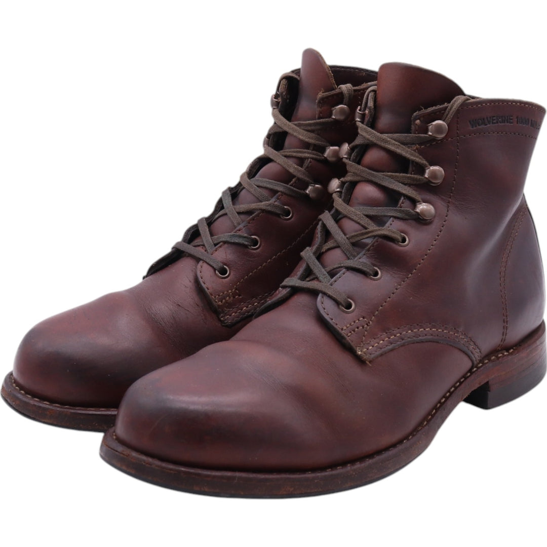 WOLVERINE 1000 MILE Work Boots Made in Italy 9B Men's 27.0cm genuine leather brown type Vintage Second Hand
