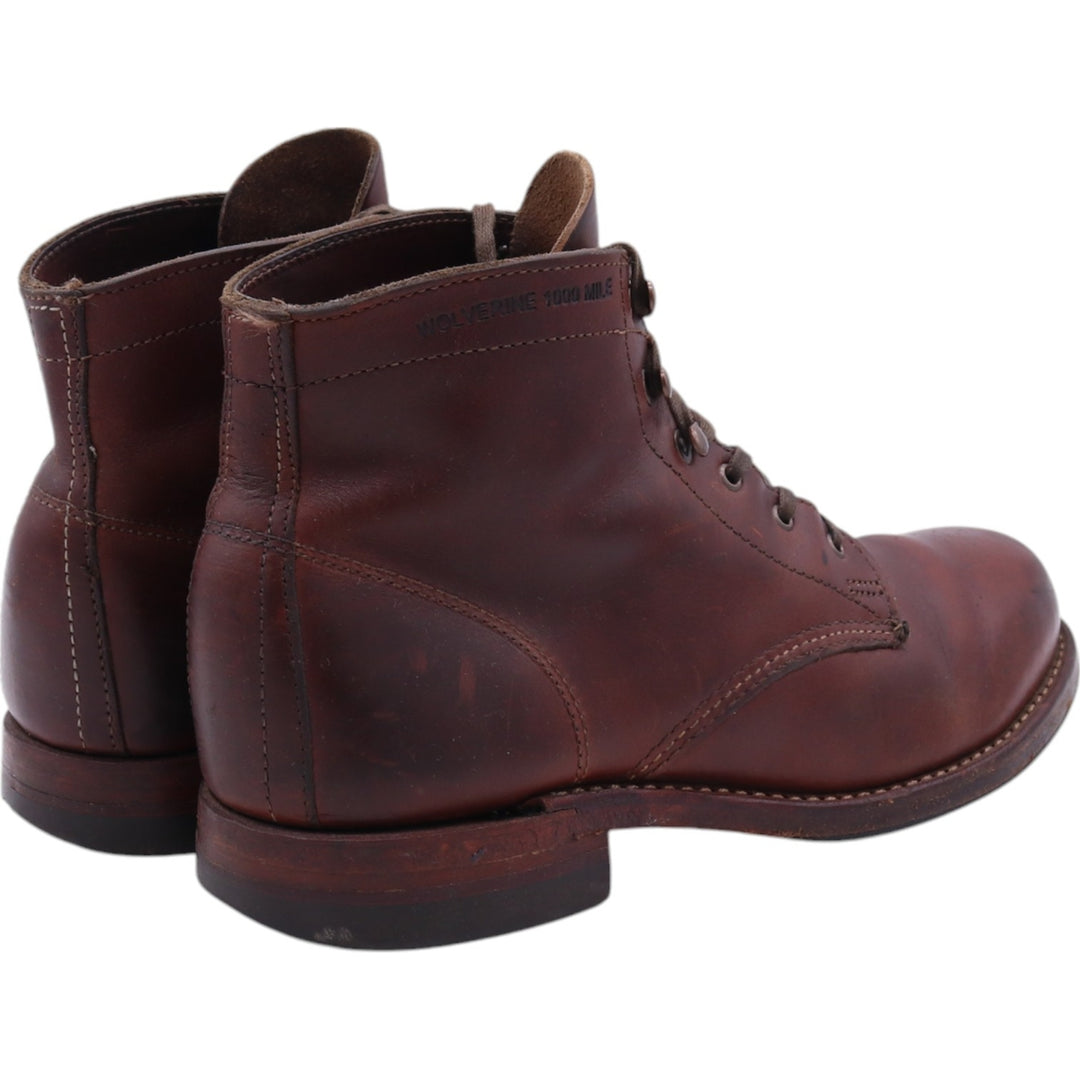 WOLVERINE 1000 MILE Work Boots Made in Italy 9B Men's 27.0cm genuine leather brown type Vintage Second Hand