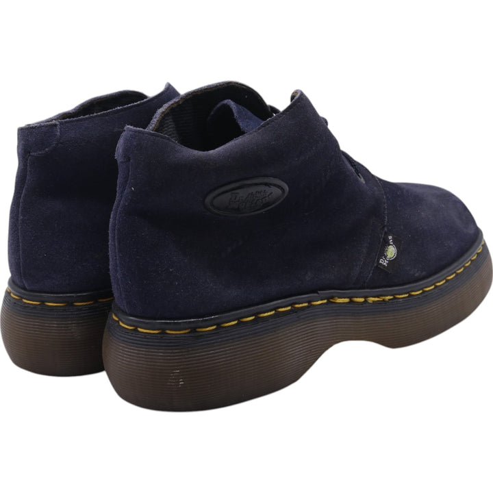 Dr. Martens 3-hole boots with thick soles, made in the UK 9 Men's 27.5cm Genuine Leather Suede navy blue type Vintage Second Hand