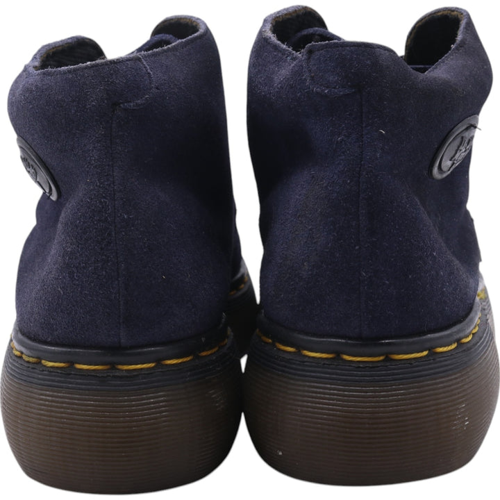 Dr. Martens 3-hole boots with thick soles, made in the UK 9 Men's 27.5cm Genuine Leather Suede navy blue type Vintage Second Hand