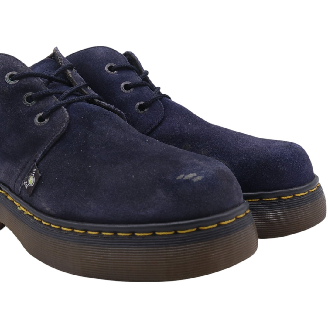 Dr. Martens 3-hole boots with thick soles, made in the UK 9 Men's 27.5cm Genuine Leather Suede navy blue type Vintage Second Hand