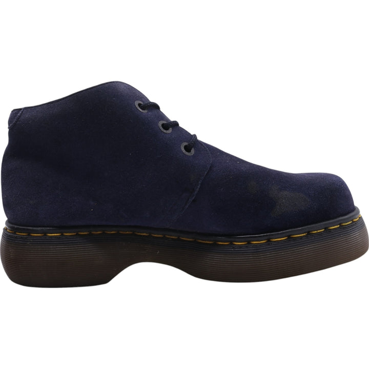 Dr. Martens 3-hole boots with thick soles, made in the UK 9 Men's 27.5cm Genuine Leather Suede navy blue type Vintage Second Hand