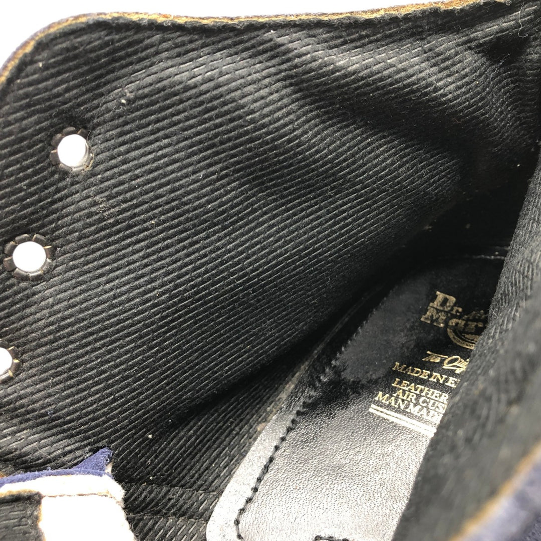 Dr. Martens 3-hole boots with thick soles, made in the UK 9 Men's 27.5cm Genuine Leather Suede navy blue type Vintage Second Hand