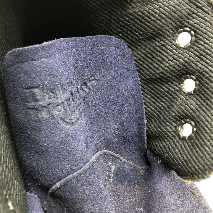 Dr. Martens 3-hole boots with thick soles, made in the UK 9 Men's 27.5cm Genuine Leather Suede navy blue type Vintage Second Hand